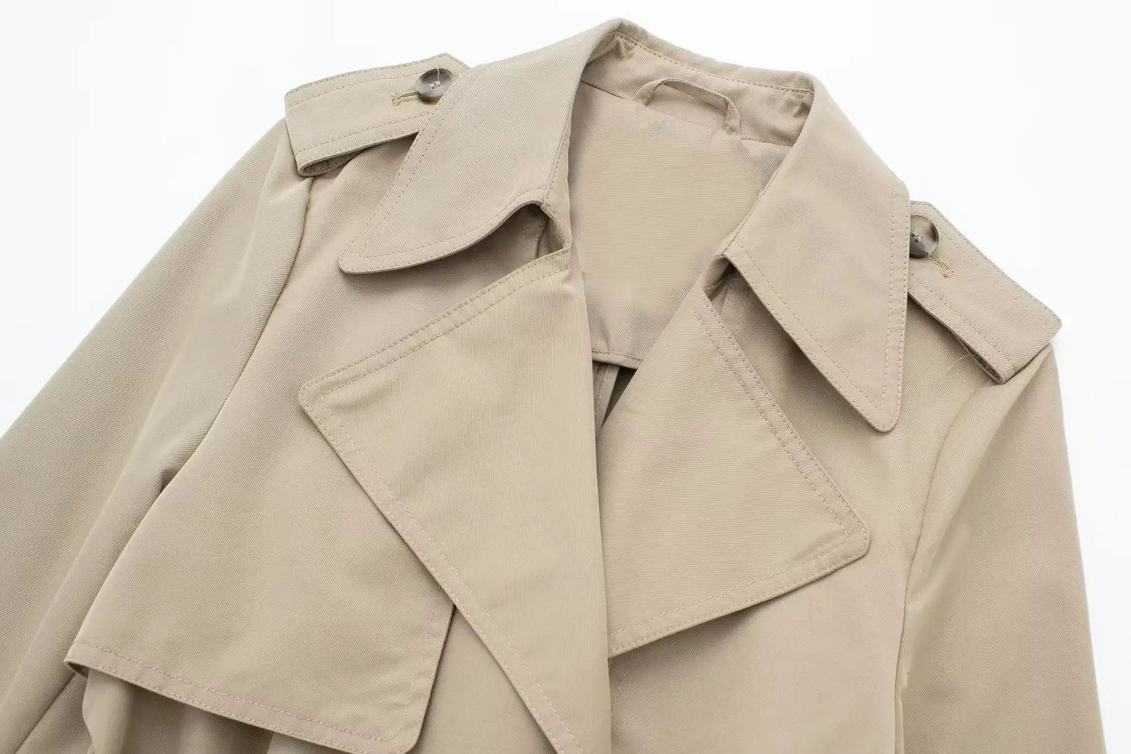 Slim Turn-Down Long Sleeve Trench Coats