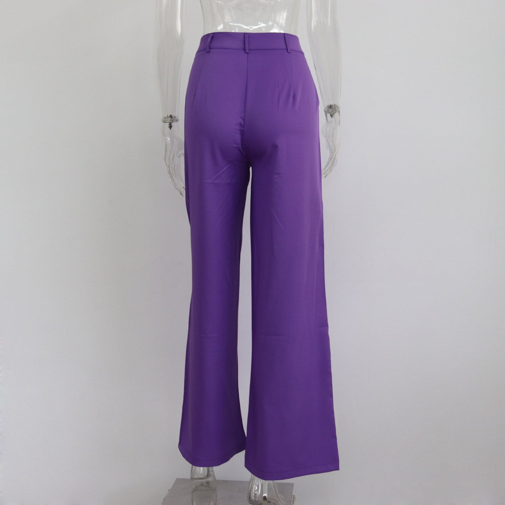 Casual High-waisted Straight Trousers