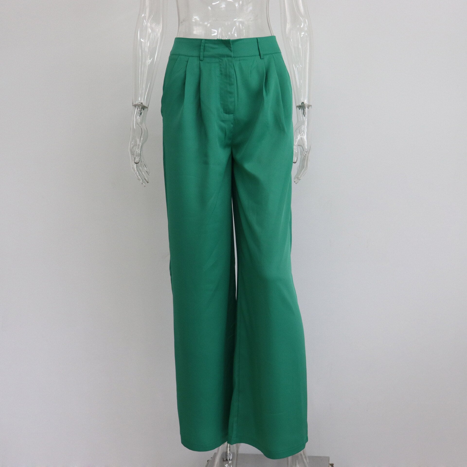 Casual High-waisted Straight Trousers