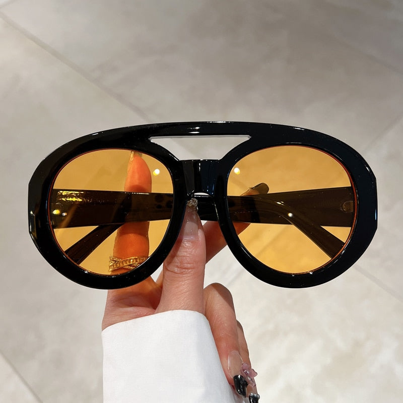 Oversized Round Goggle Trendy Sunglasses