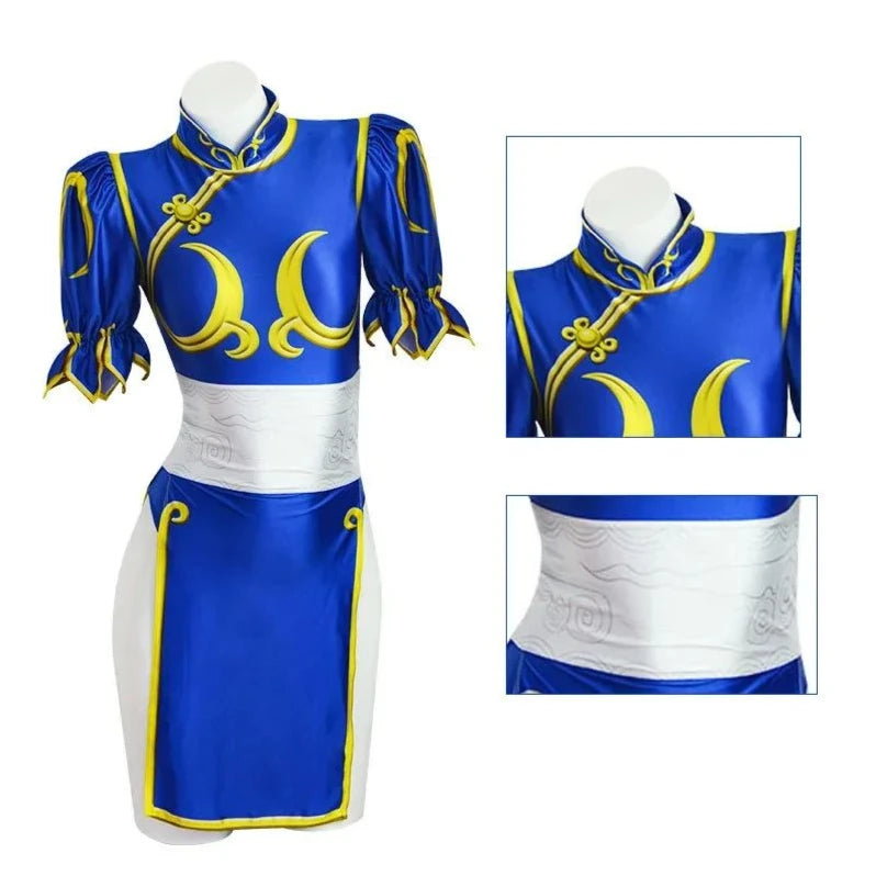 Chun Li Cosplay Dress Full Set Jackie Kung fu Halloween Party Suit