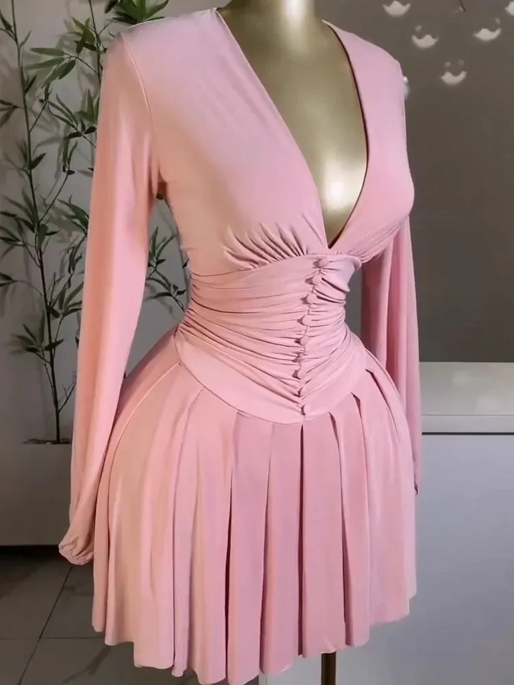 Long Sleeve Elegant Mini Dress