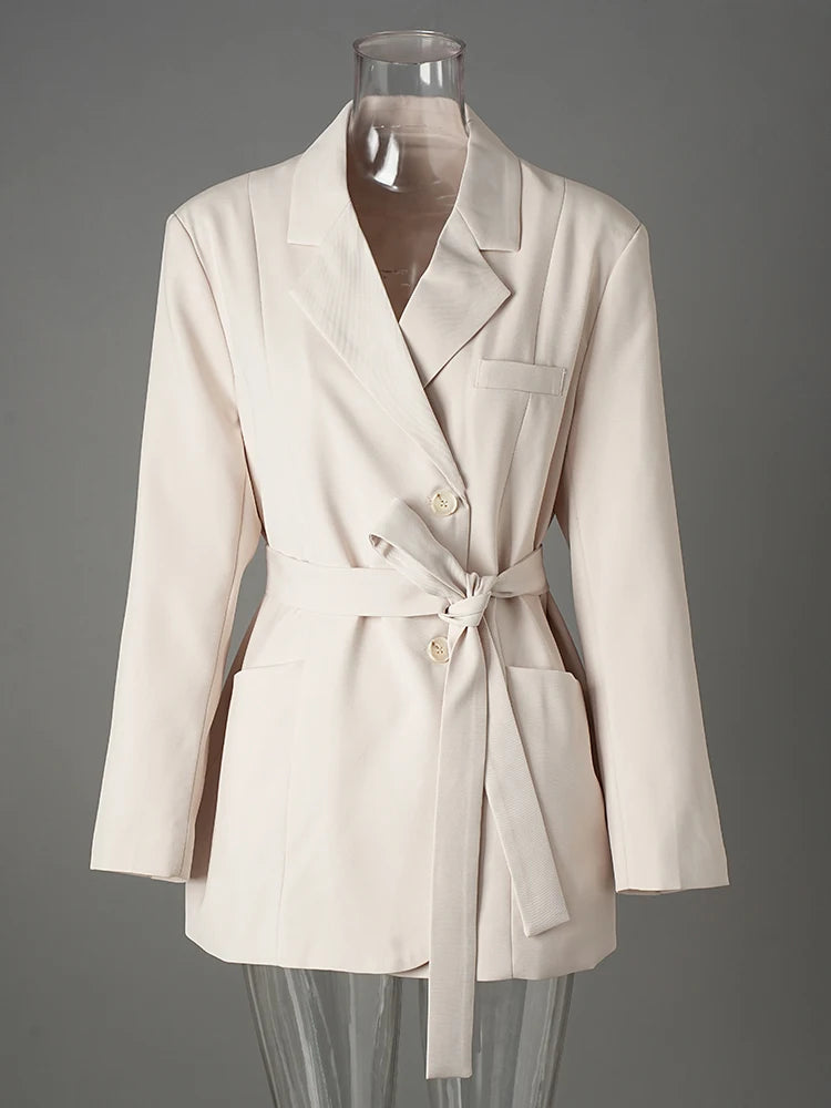 Elegant Lapel Long Sleeve Blazer Jacket