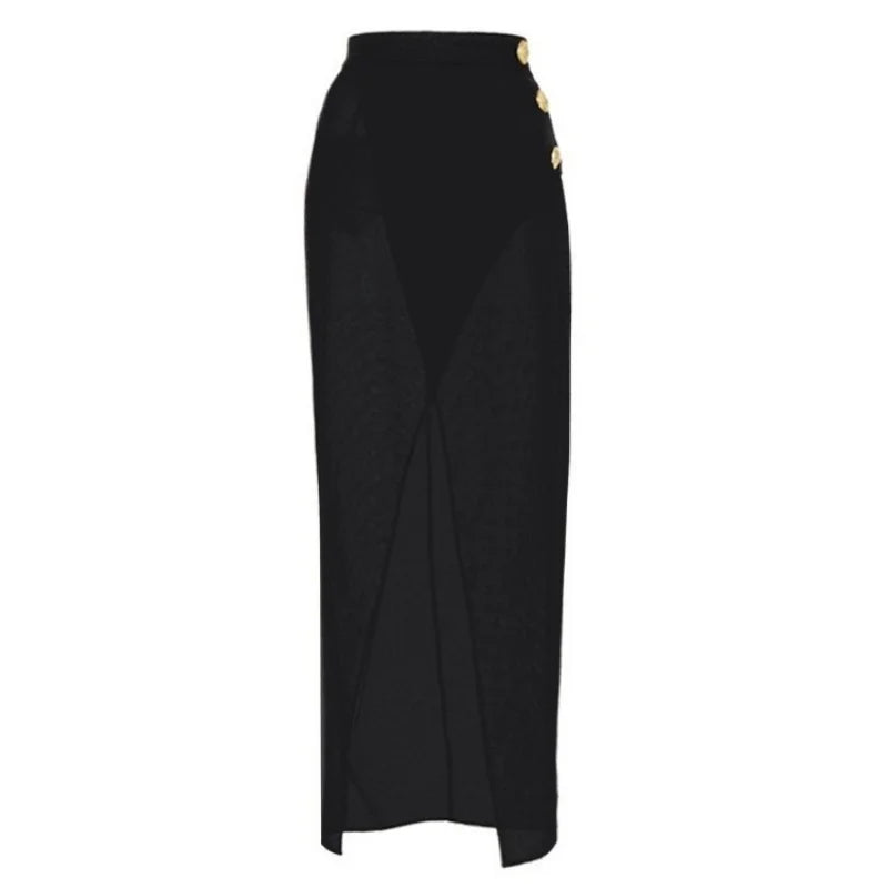 High Waist Side Slit Long Beach Skirts