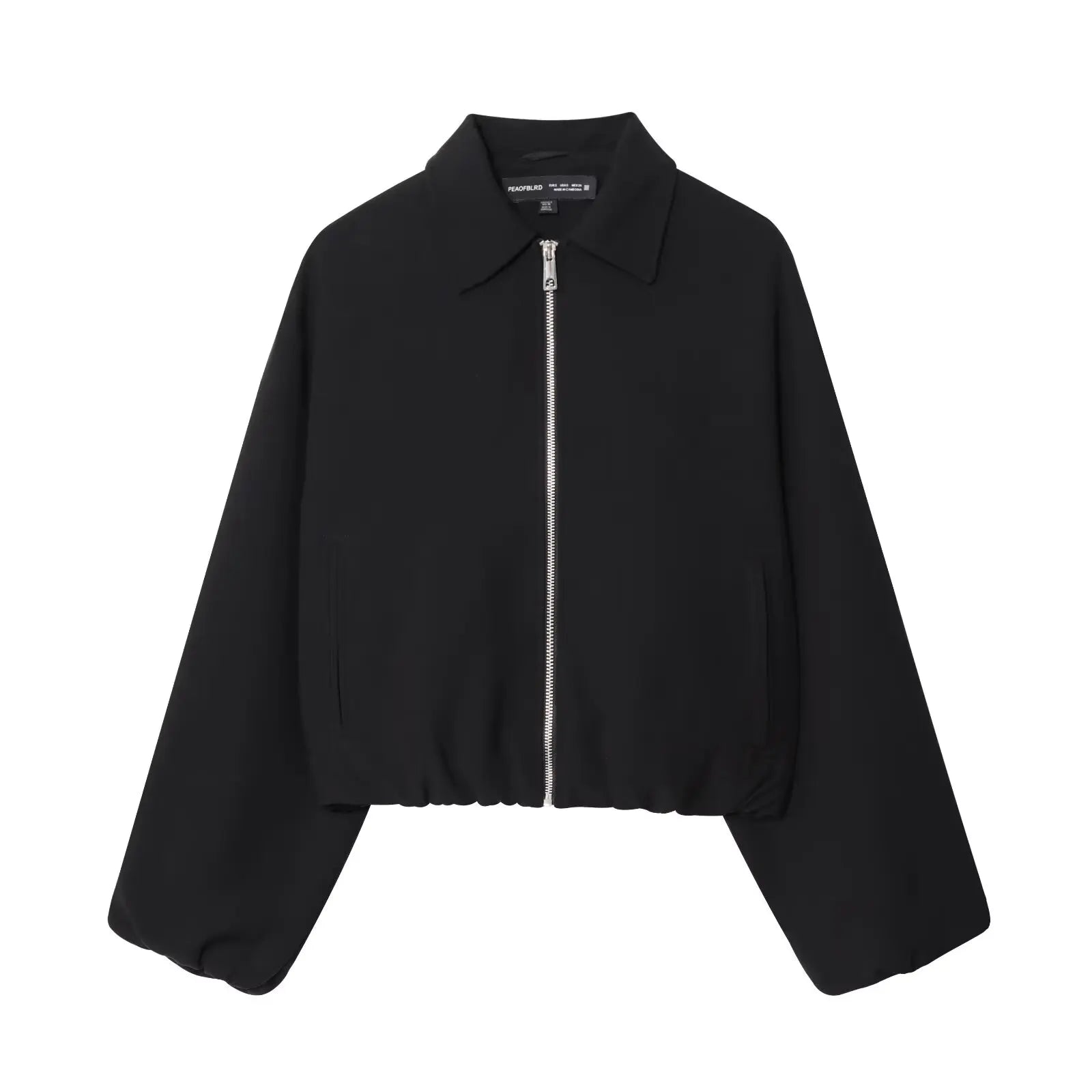 Casual Turn-Down Collar Long Lantern Sleeve  Jacket