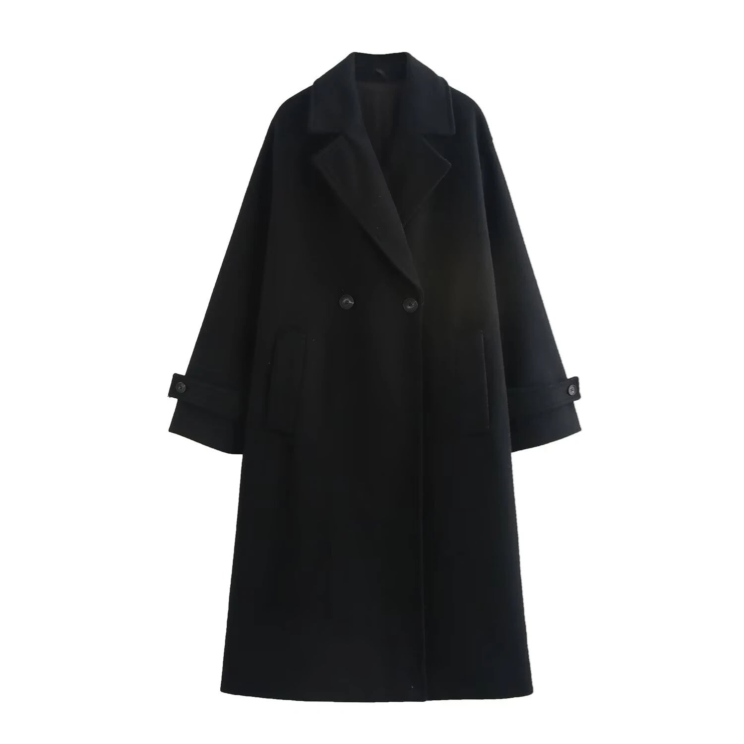 Loose Double-breasted Lapel Long Coat