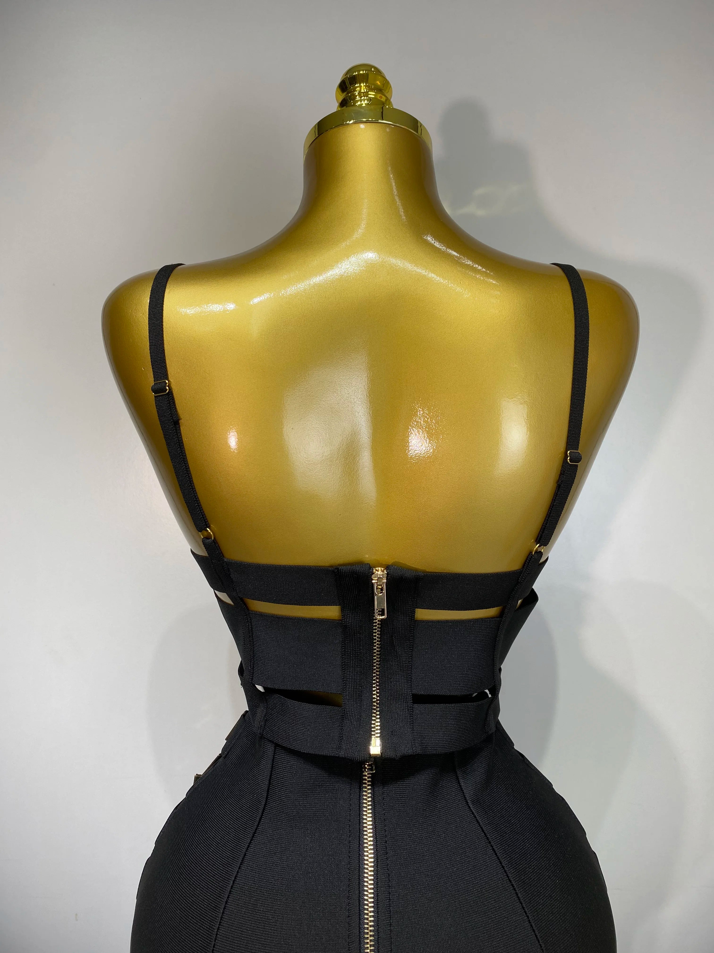 Cut Out Bodycon Bandage Top And Skirt Two Piece