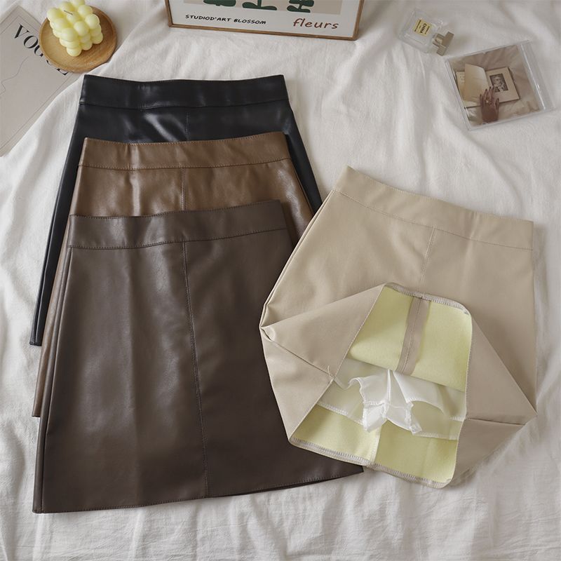 yk2 High Waist Zipper Solid Short Skirt