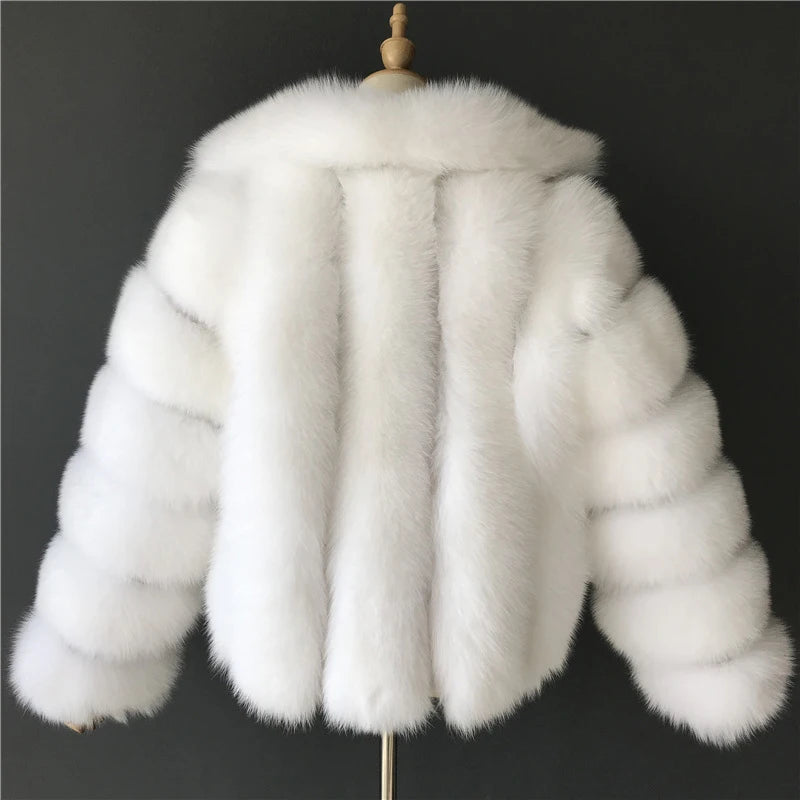 Mongolian Fur Faux  Jacket Thick Warm Fluffy Winter Outerwear