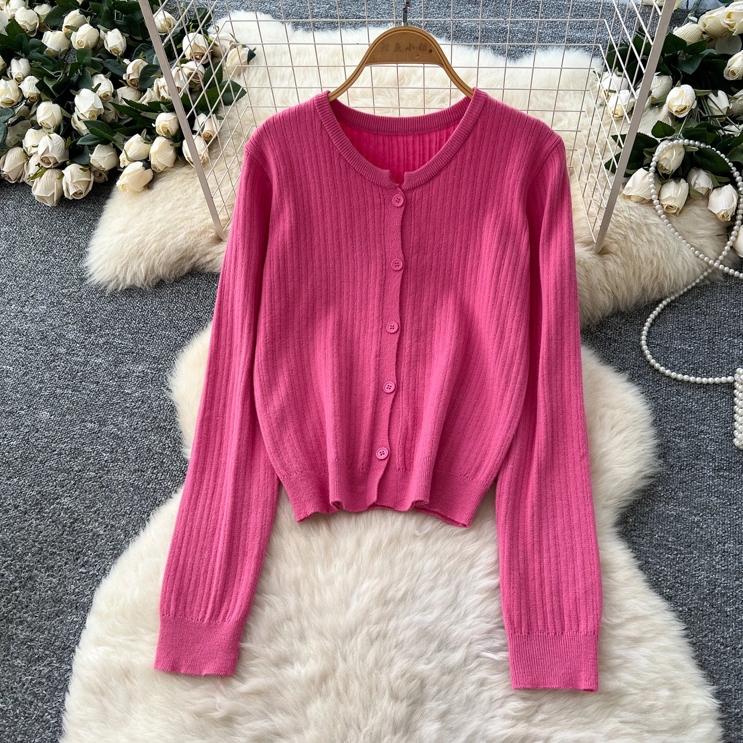 Elegant Long Sleeve Single Breasted Tops+Sleeveless Strap Bodycon Dress Knit Solid Sweater Sets