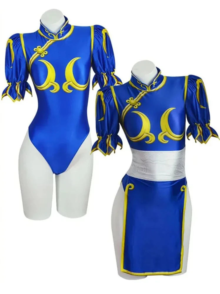 Chun Li Cosplay Dress Full Set Jackie Kung fu Halloween Party Suit