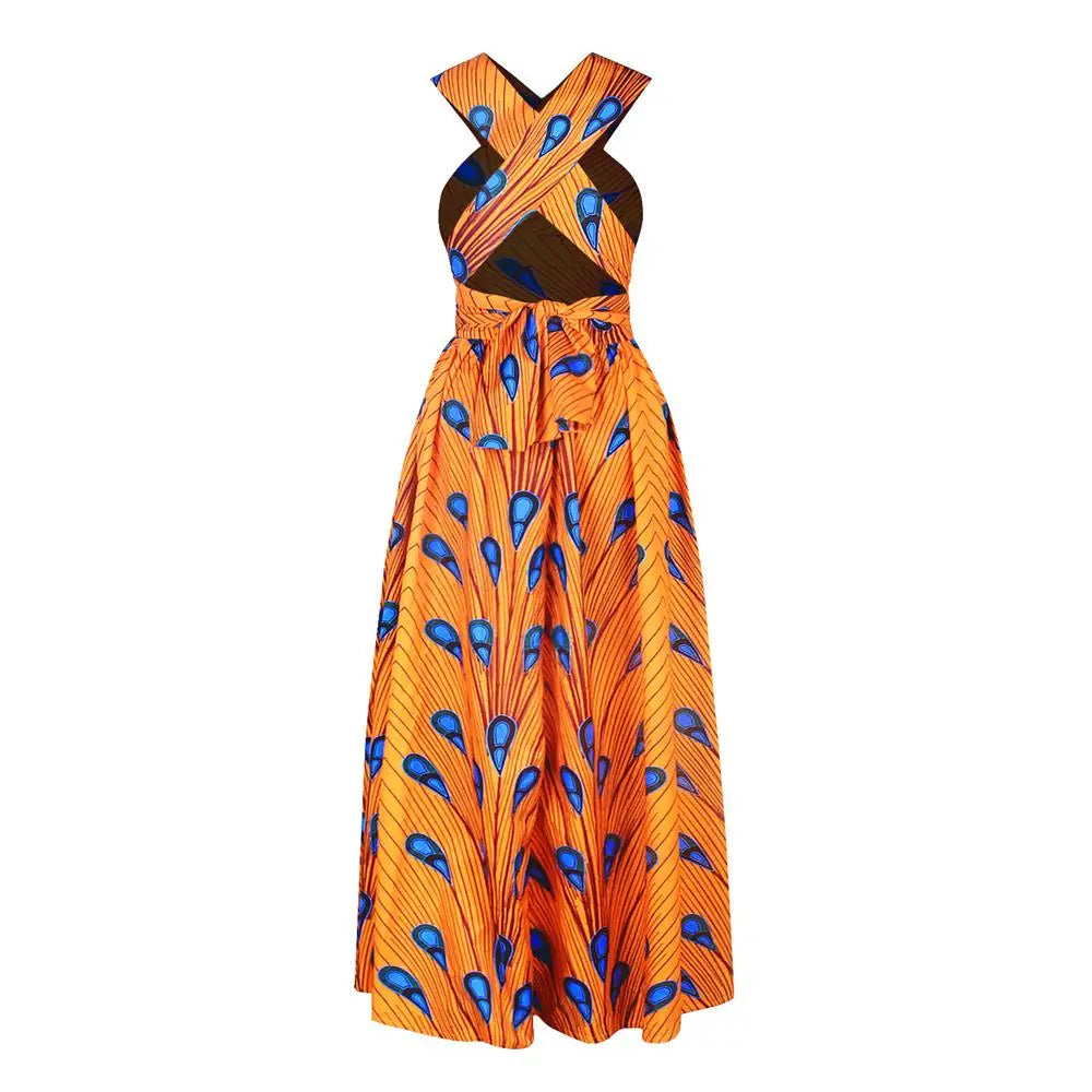 African Style High Waist Printed Floor Length Gown