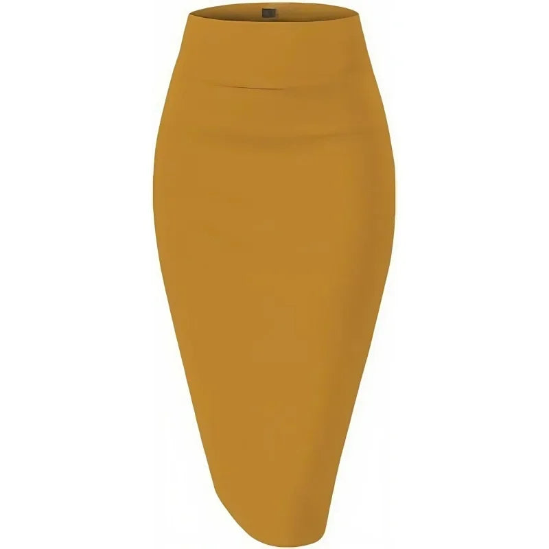 High Waist Slimming Mid-Length Slit All-Match Bodycon Skirt