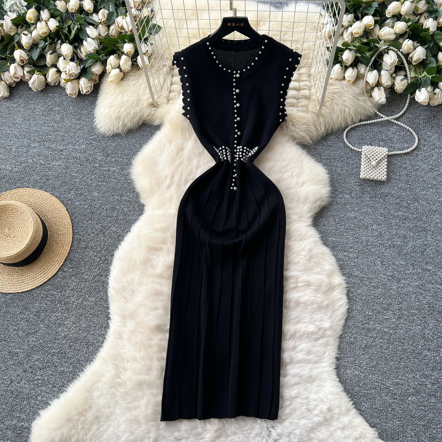 Knitting Sleeveless O Neck Slim Sundress
