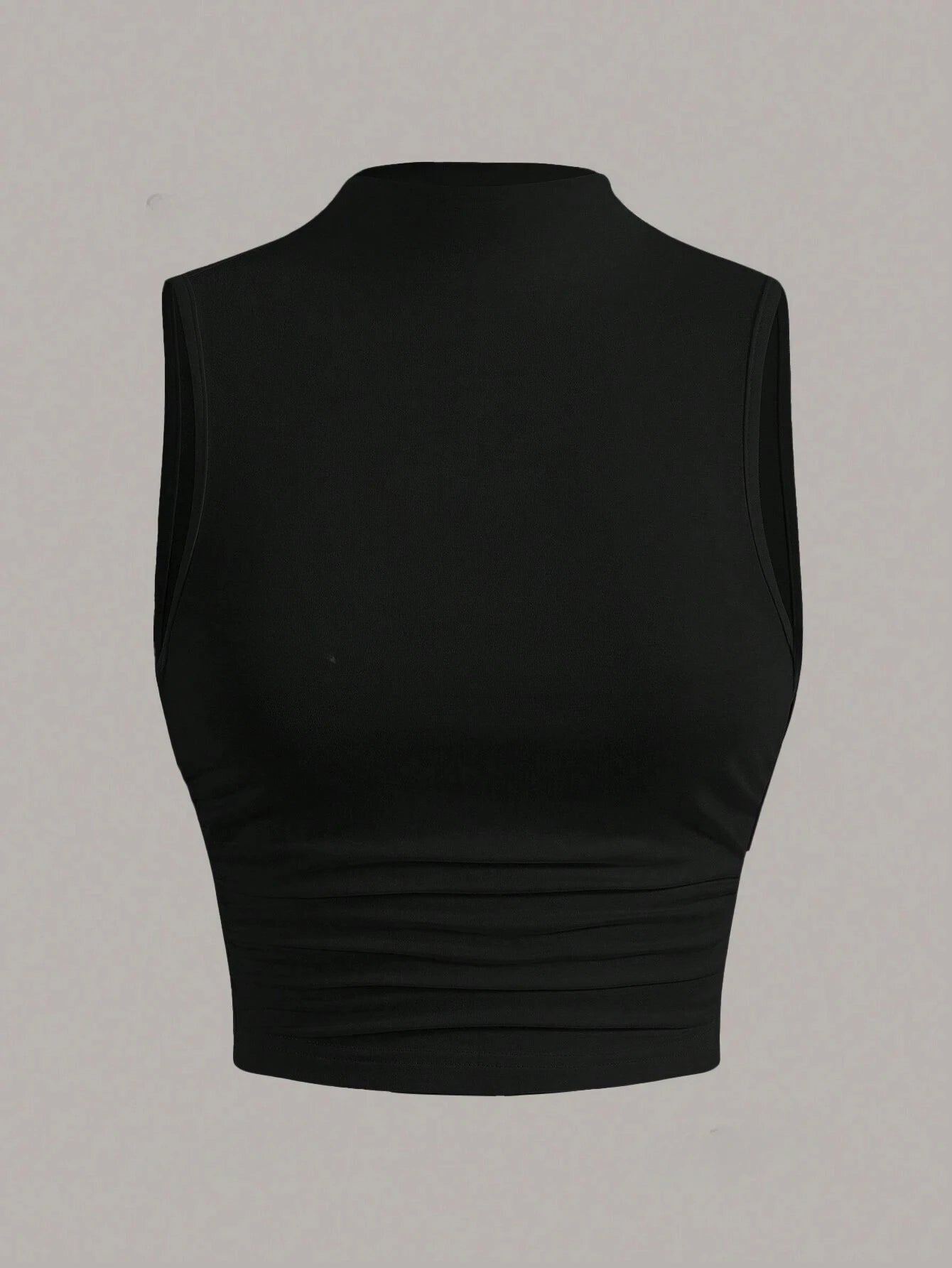 Casual Mock Neck Sleeveless Tank Top