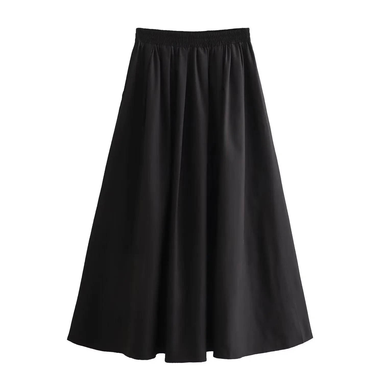 Pleated Vintage Chic High Waist Elegant A-line Long Skirt