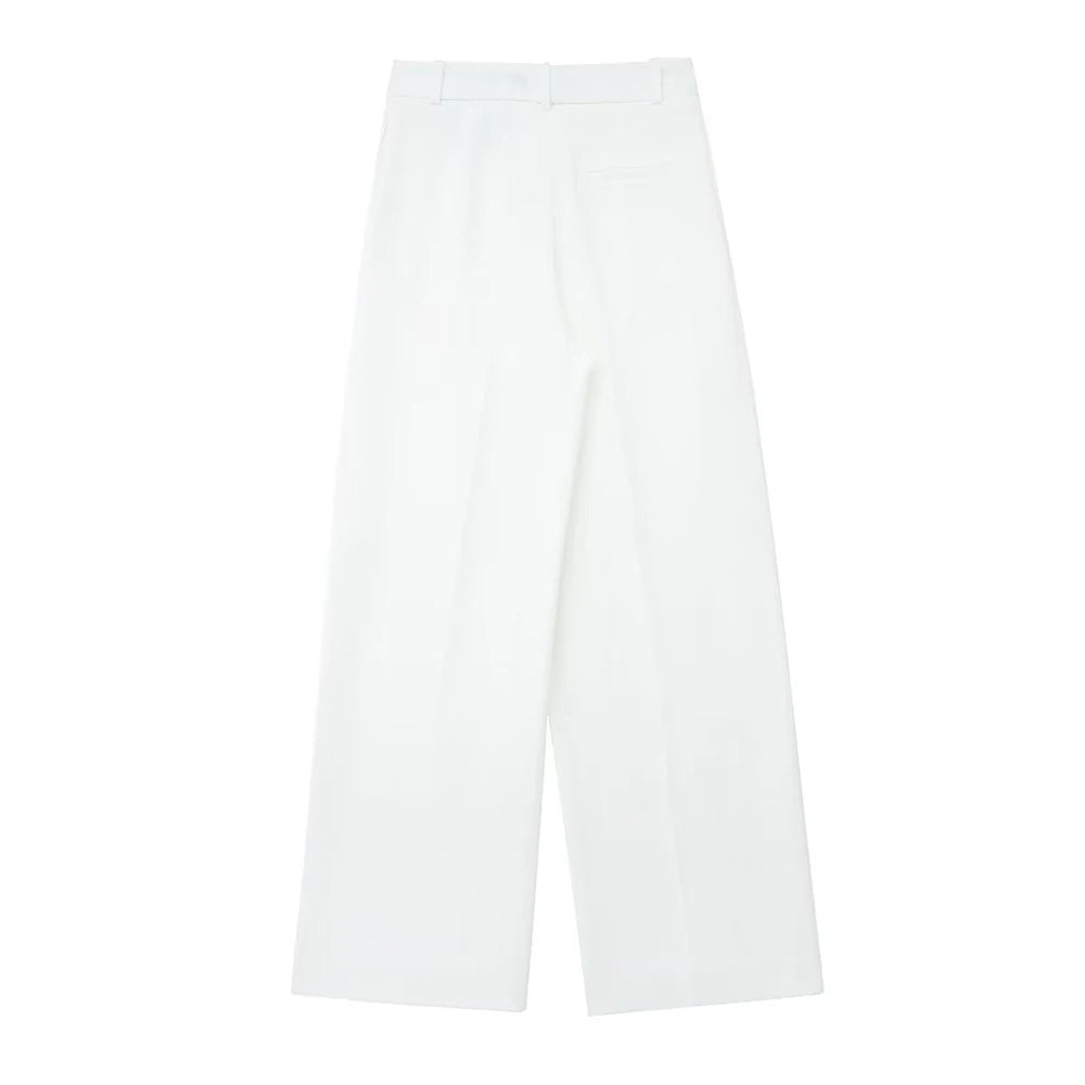 Single Breasted Vest + High Waisted Casual Trousers Set