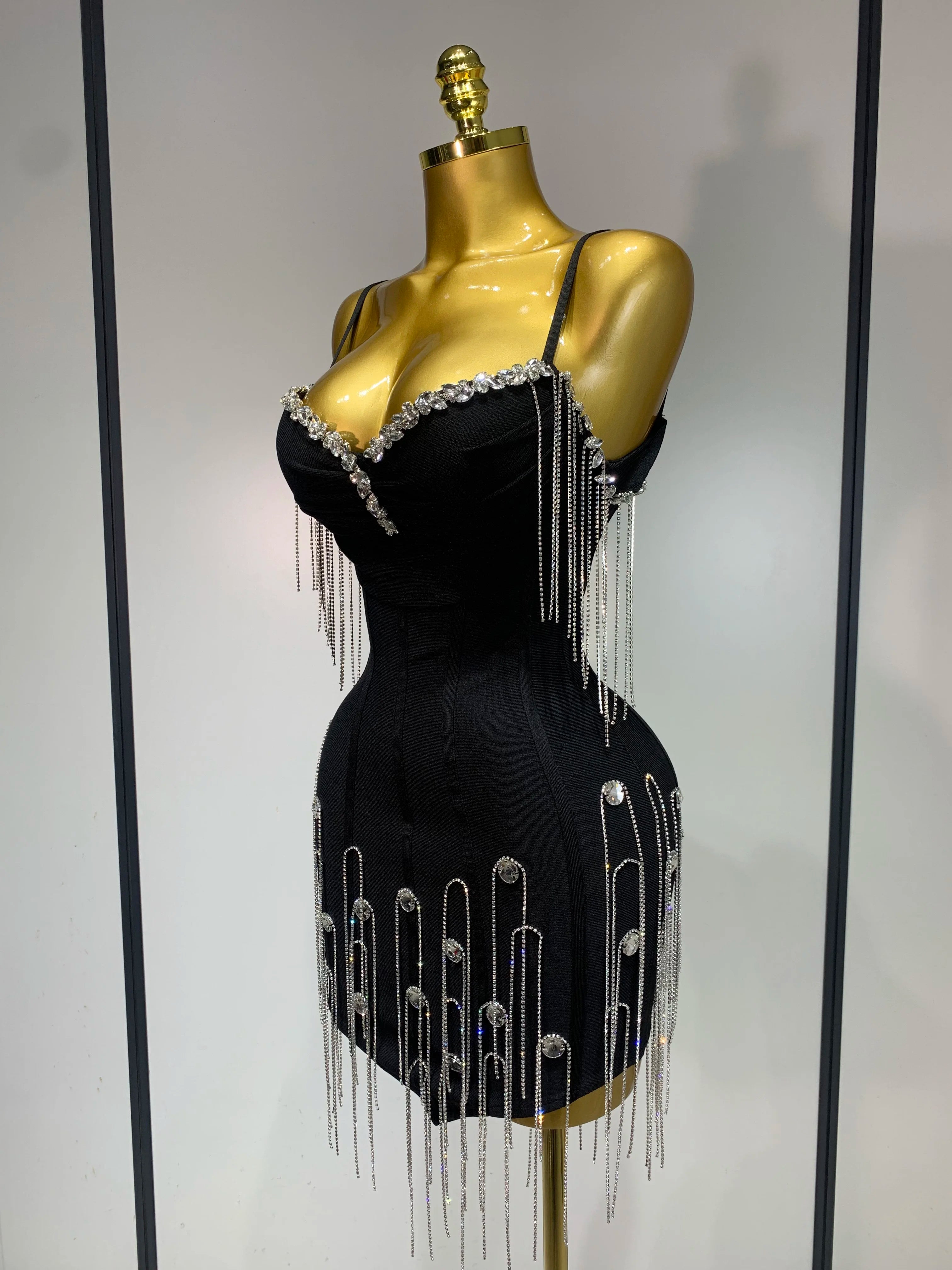 Backless Spaghetti Strap Bodycon Sleeveless Bandage Dress