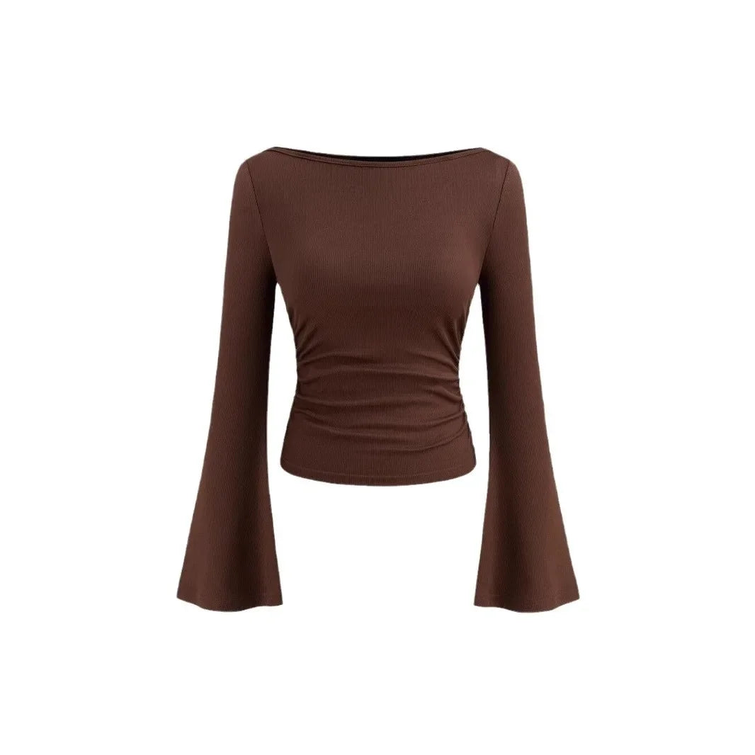 Crinkled Long Sleeve Top T-shirt