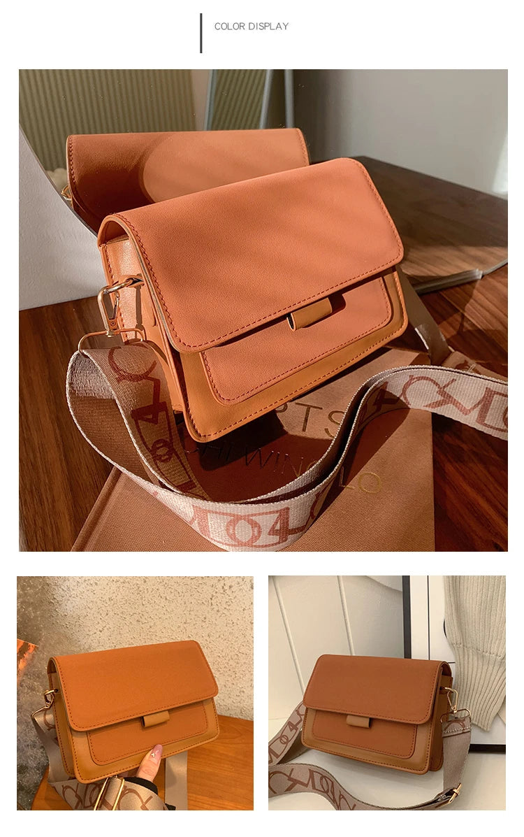 Small Classic Wide Straps Flap Crossbody Bags