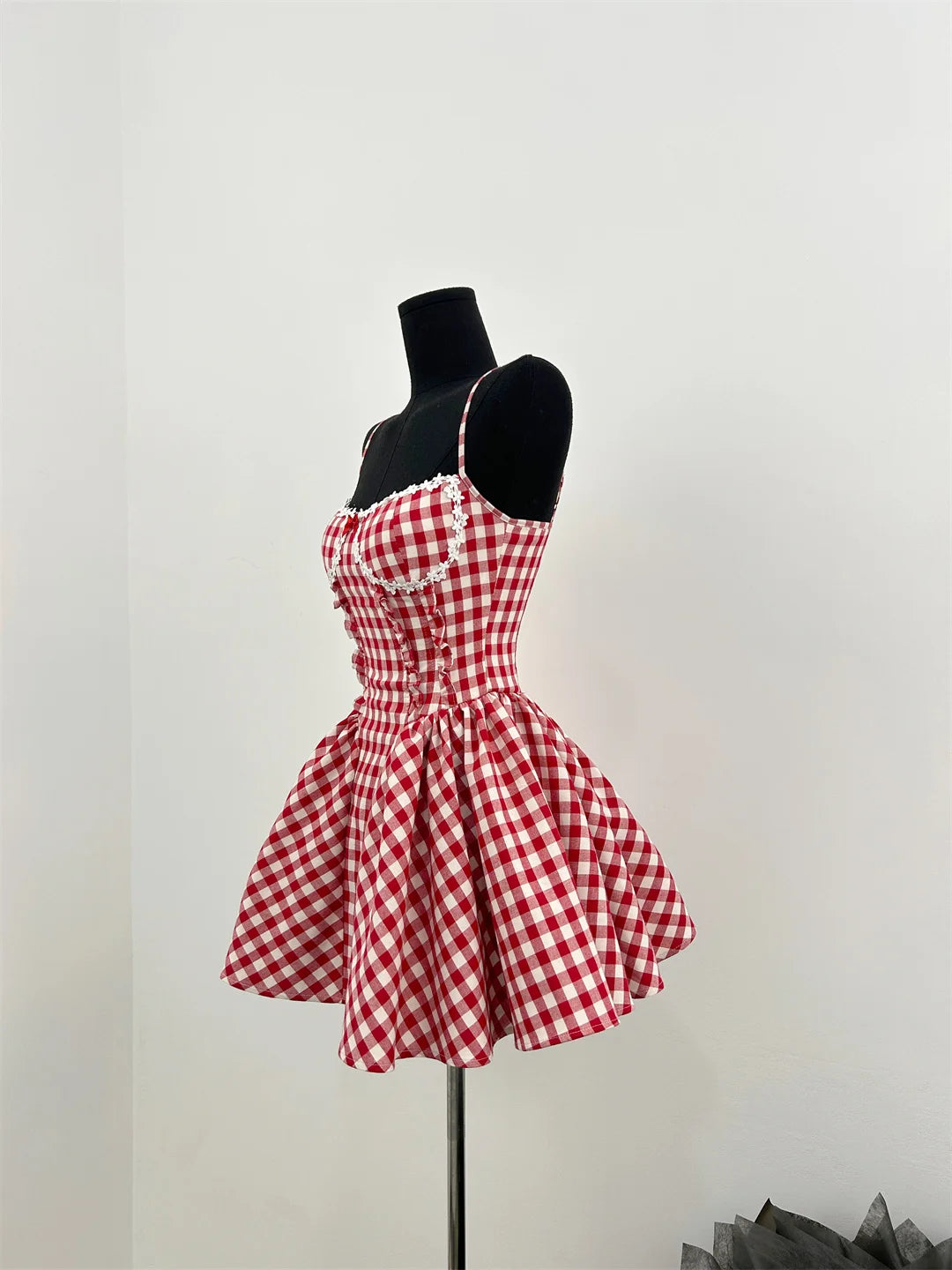 French Ballet Core Mini Plaid Dress Coquette 2000s Party Fairy Outfit