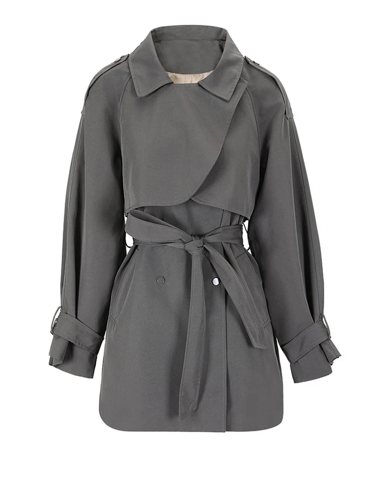 Long Sleeve Loose Fit Windbreaker Trench Coat