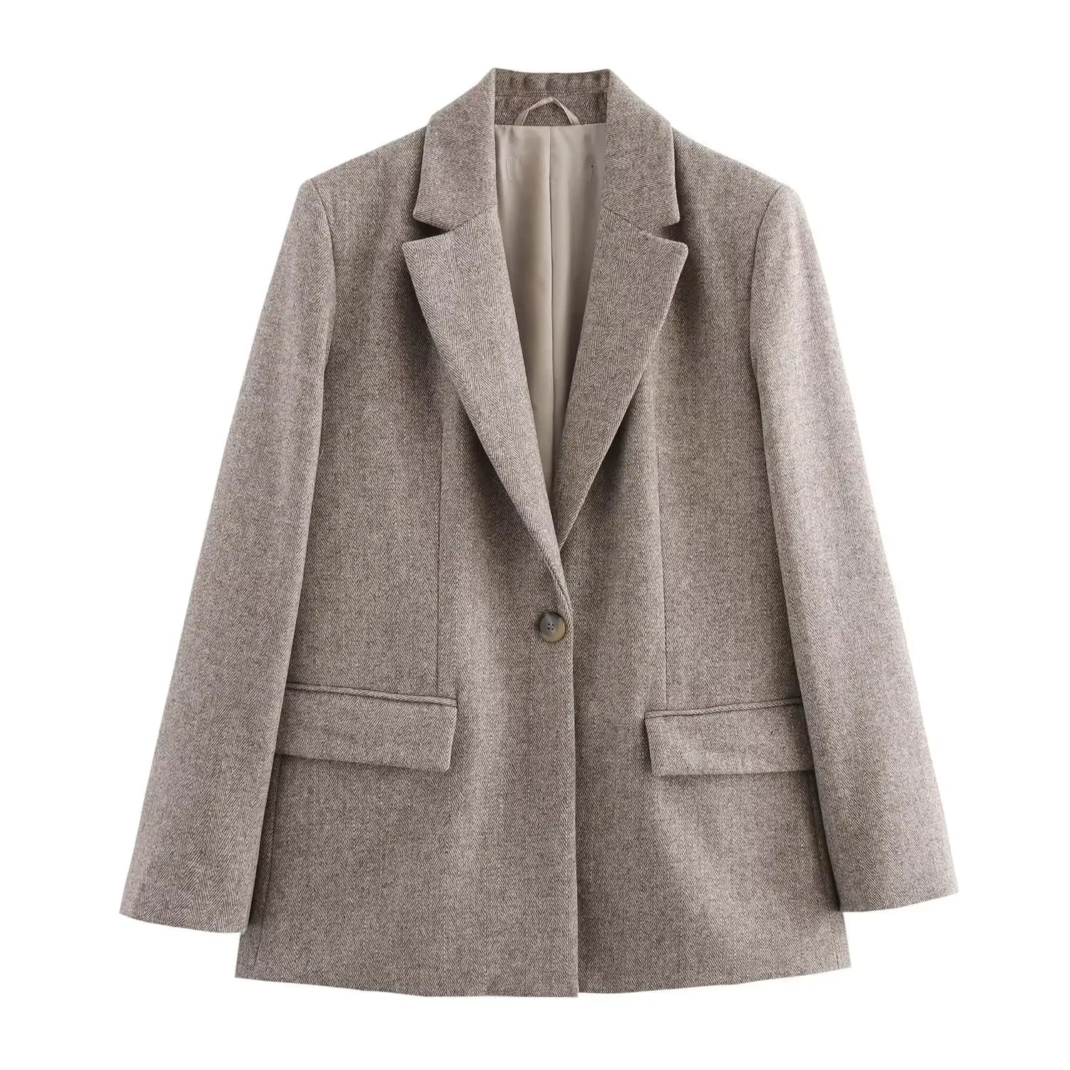 Autumn Long Sleeve Single Buckle Casual Blazers Suit Coat