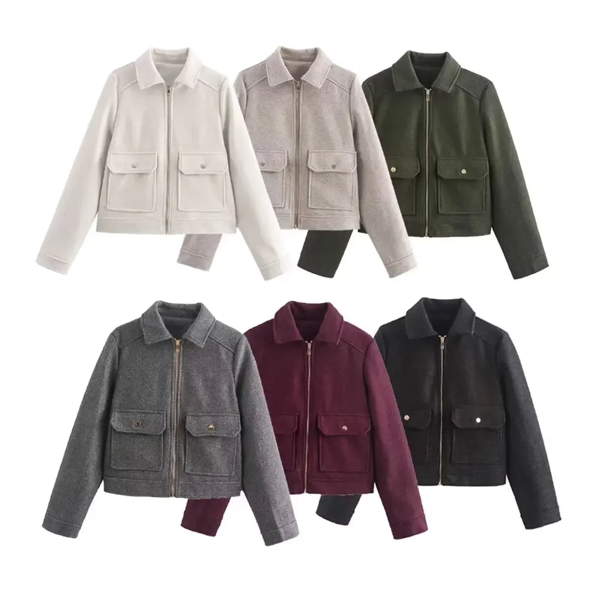 Casual Soft Tweed Zipper Jacket