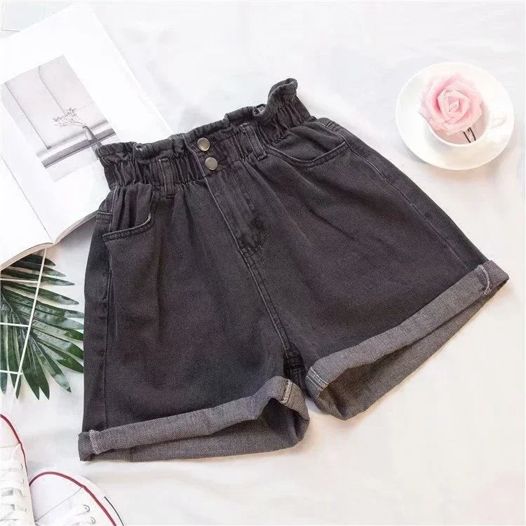 Elastic Waist Loose Casual Wide Leg Shorts for Women