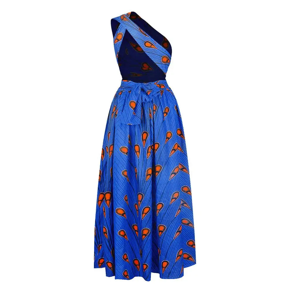 African Style High Waist Printed Floor Length Gown