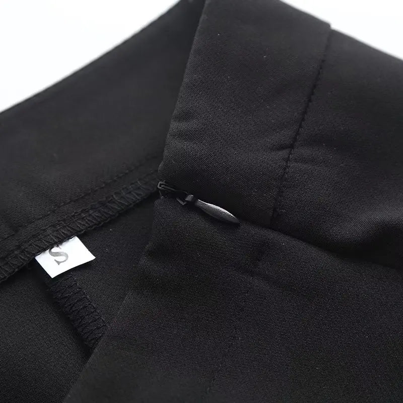Long Sleeve Belt Bow Blazers Suit Coat Chic Female High Waist Trousers Two Piece Sets