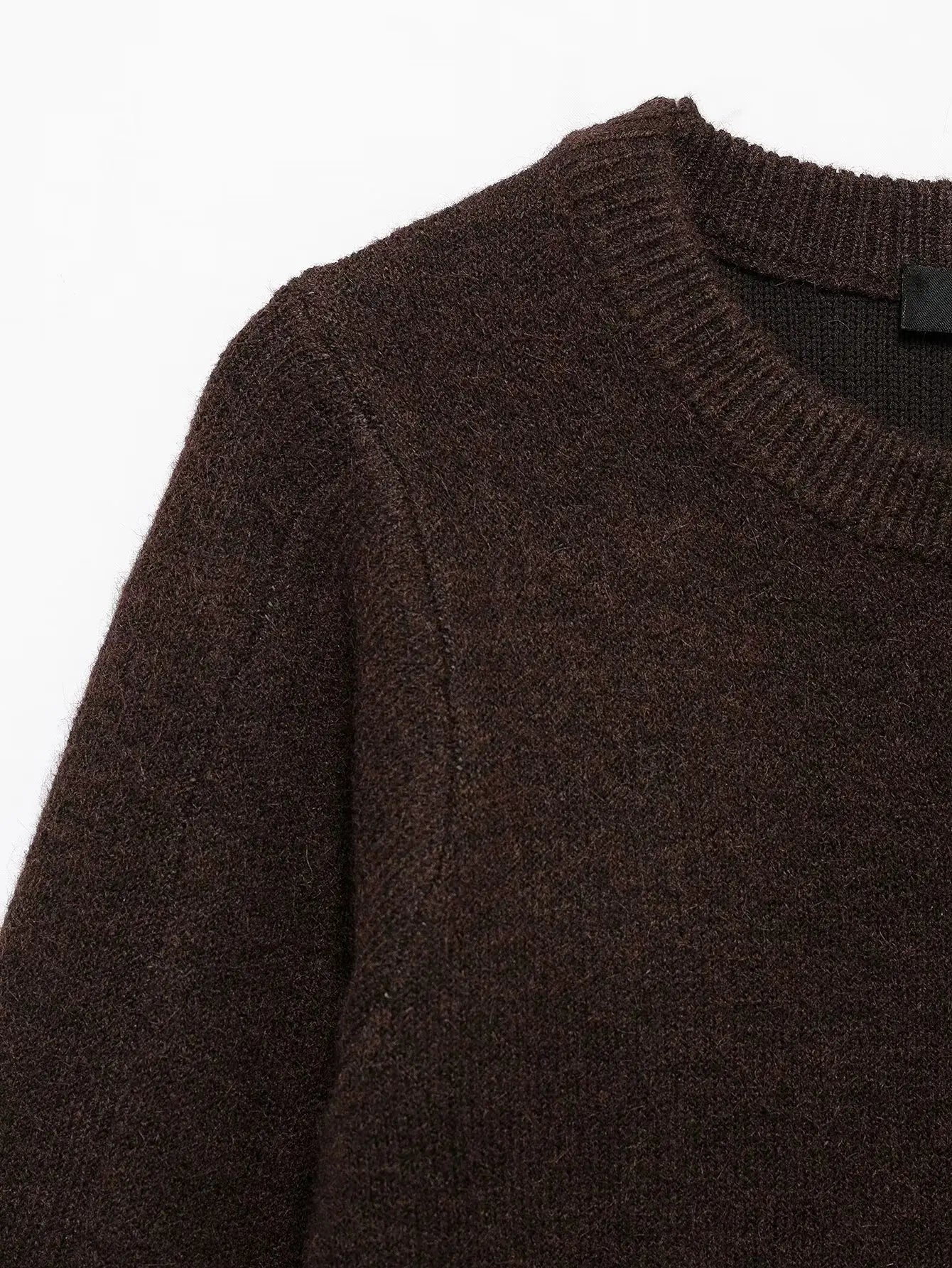 Knitted Two Pieces Autumn Winter Round Neck Long Sleeve Cardigan Sweater Waist Mini Skirt