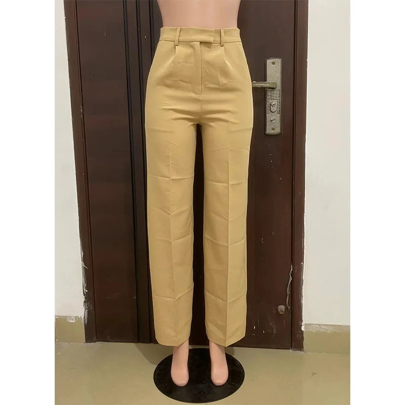 Casual Bodycon Loose Fit Midi Waist Trousers