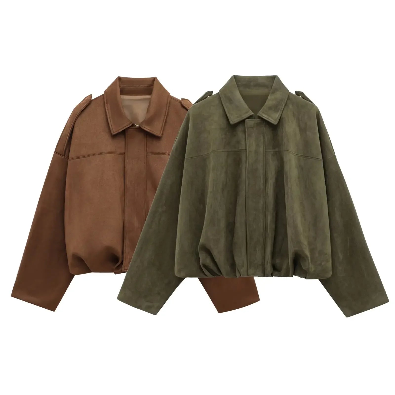 Velvet Texture Pilot Jacket and Skirts