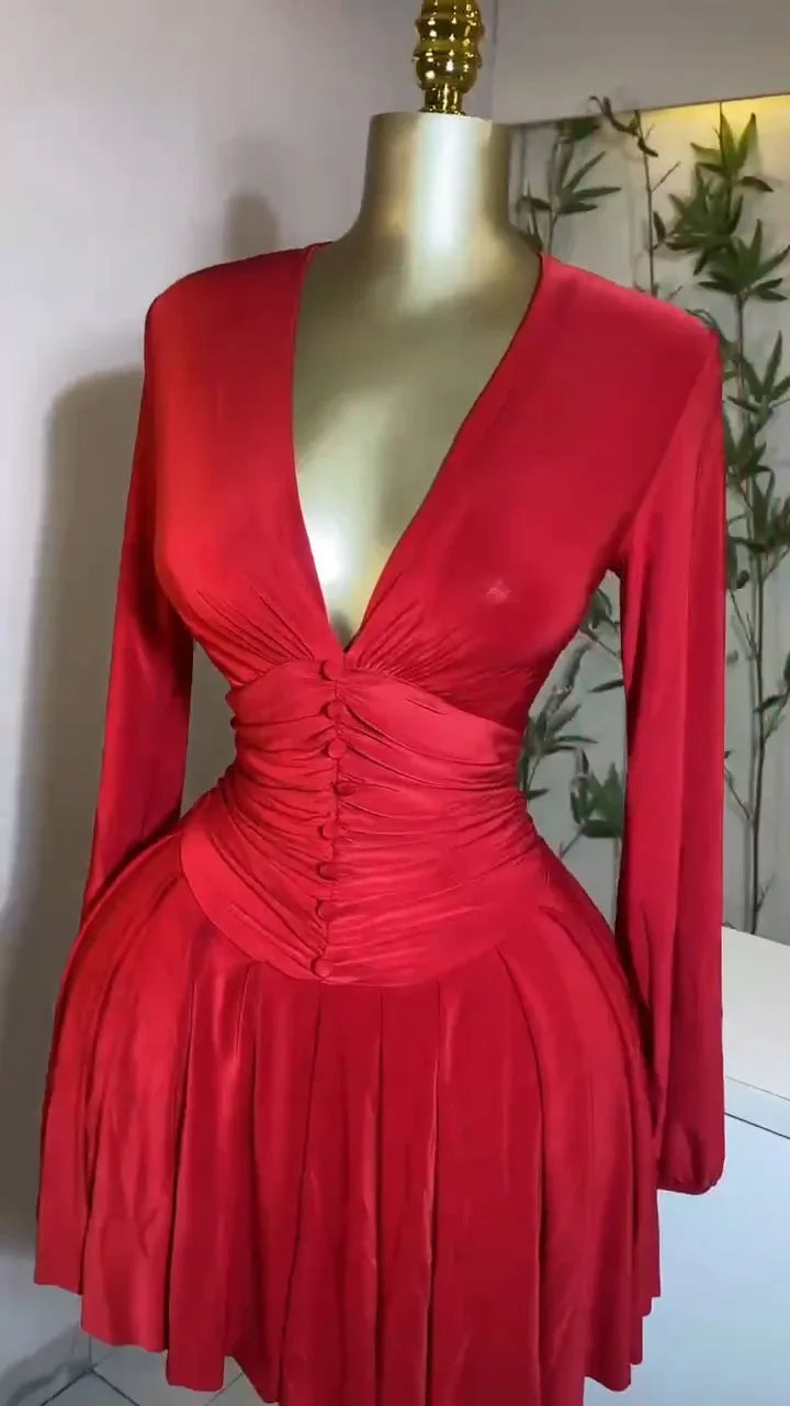Long Sleeve Elegant Mini Dress