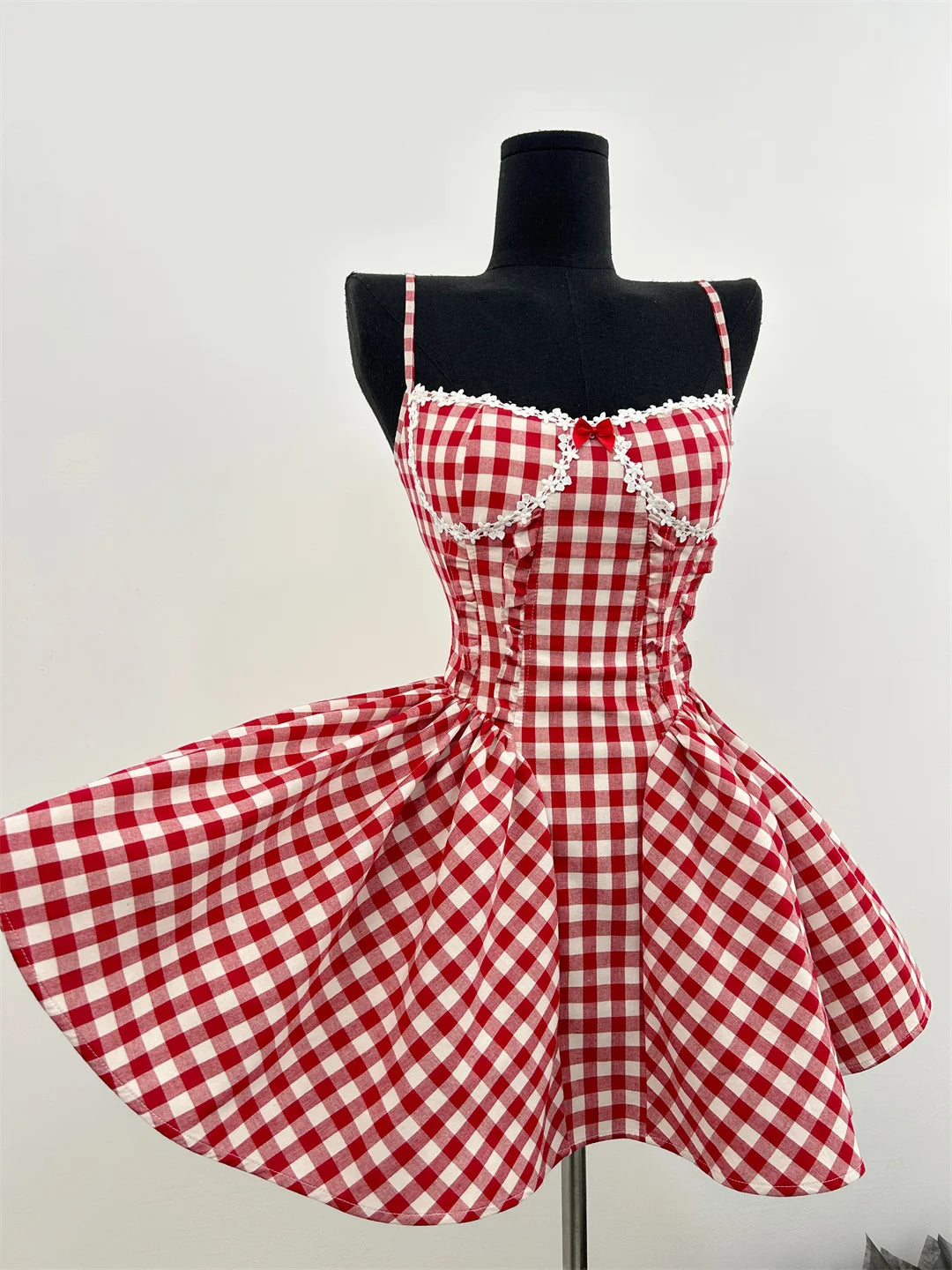 French Ballet Core Mini Plaid Dress Coquette 2000s Party Fairy Outfit