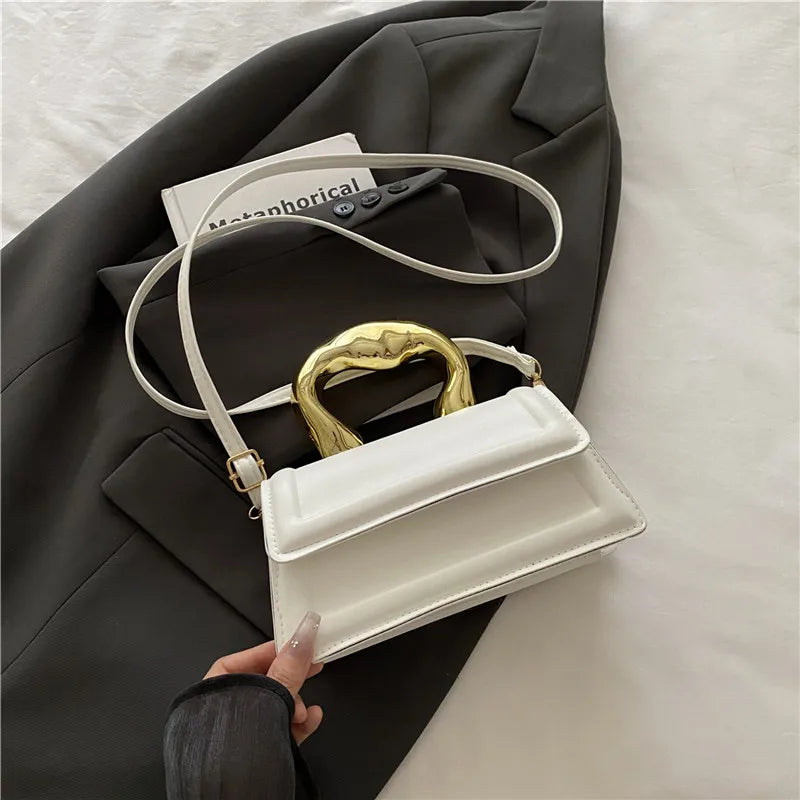 Pu Leather Mini Square Crossbody Tote Handbag