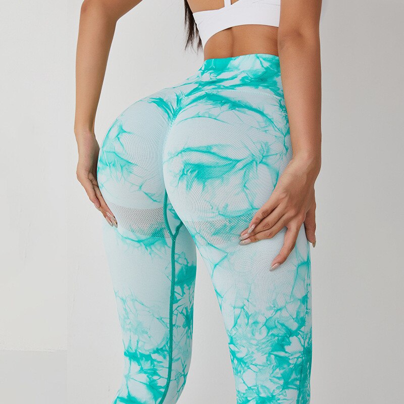 Seamless Tie Dye Yoga Pants Sports Leggings