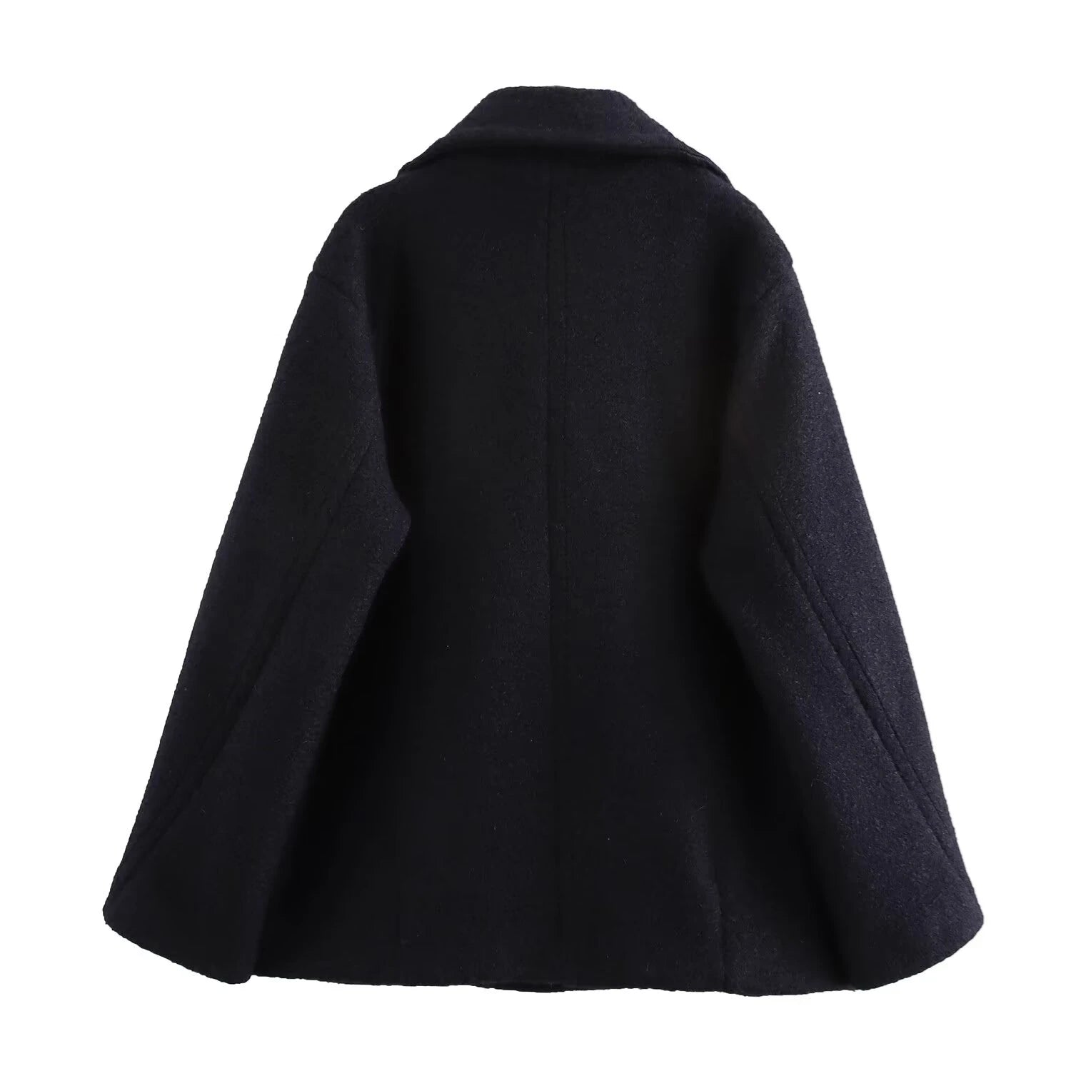 Double Breasted Lapel Long-Sleeved Warm Short Coat