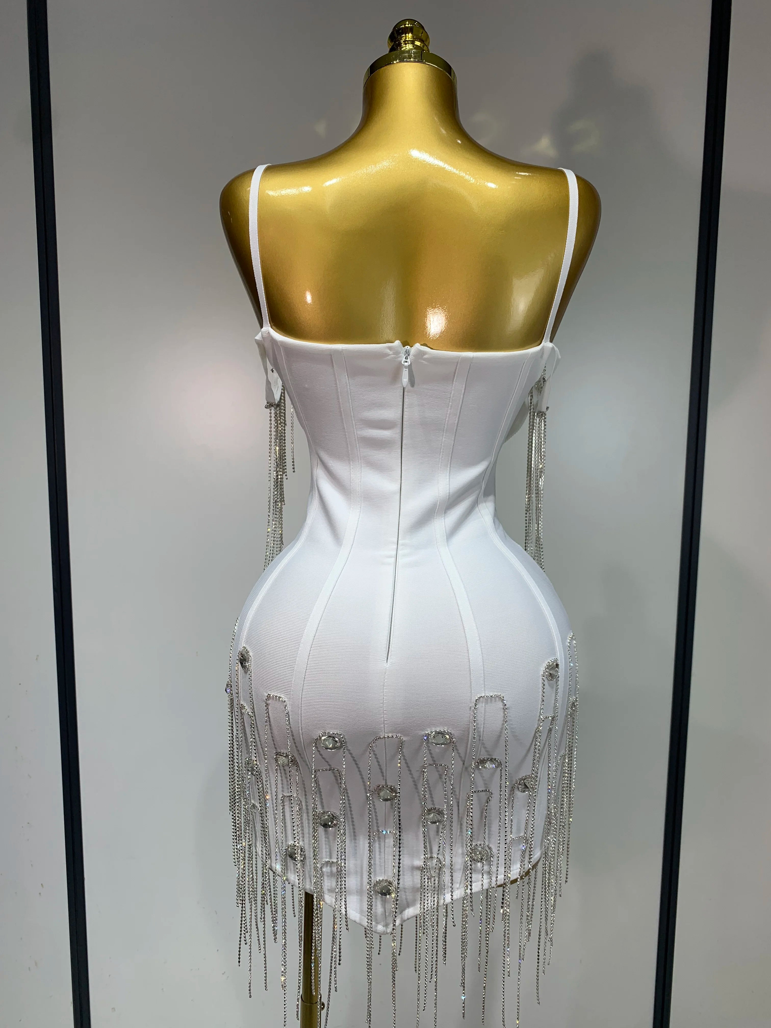 Backless Spaghetti Strap Bodycon Sleeveless Bandage Dress