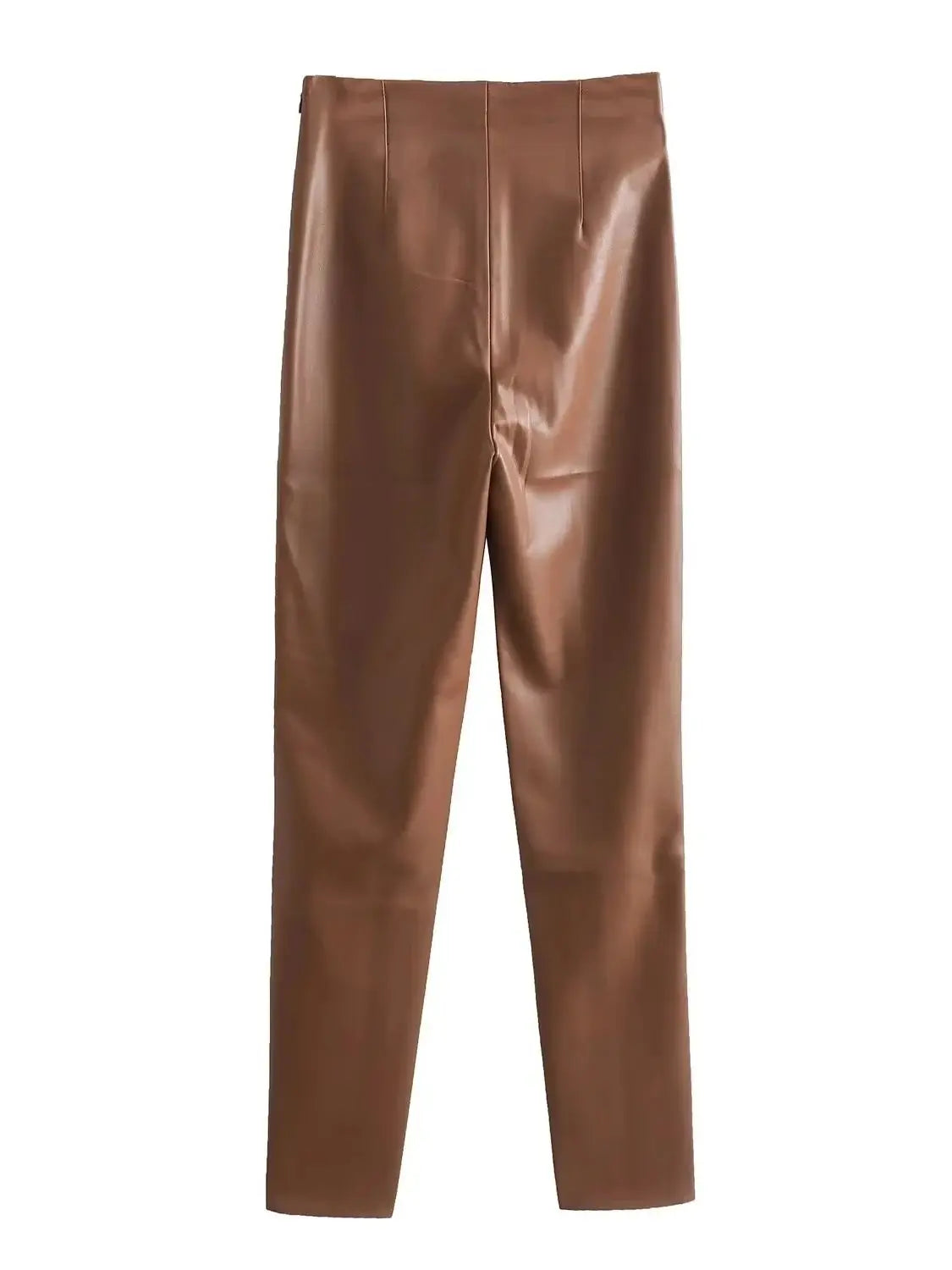 High Waist Faux Leather PU Leggings High Street Elastic Pants