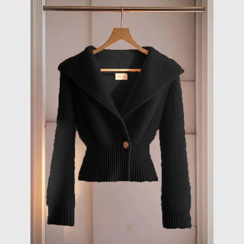 Slim Long-sleeved Knitted Sweater Jacket