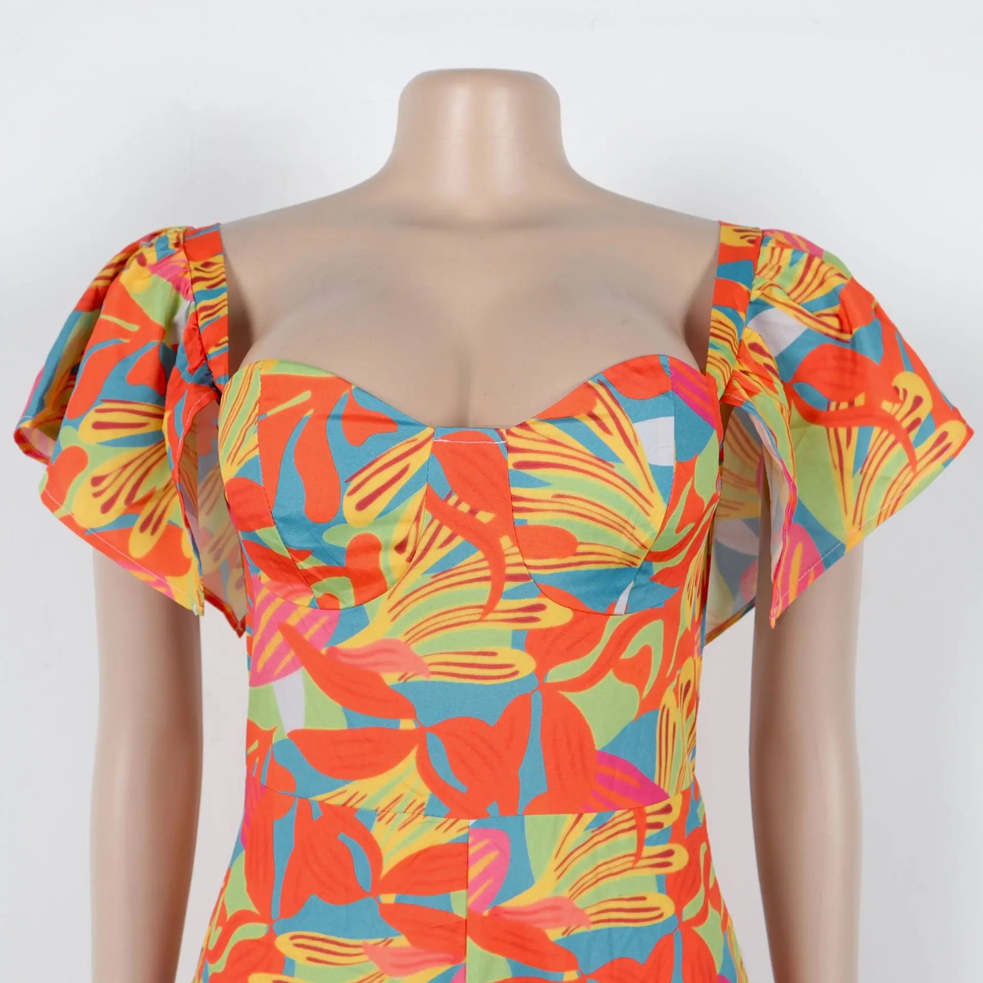 Floral Print Short Sleeve  Playsuits Jumpsuit
