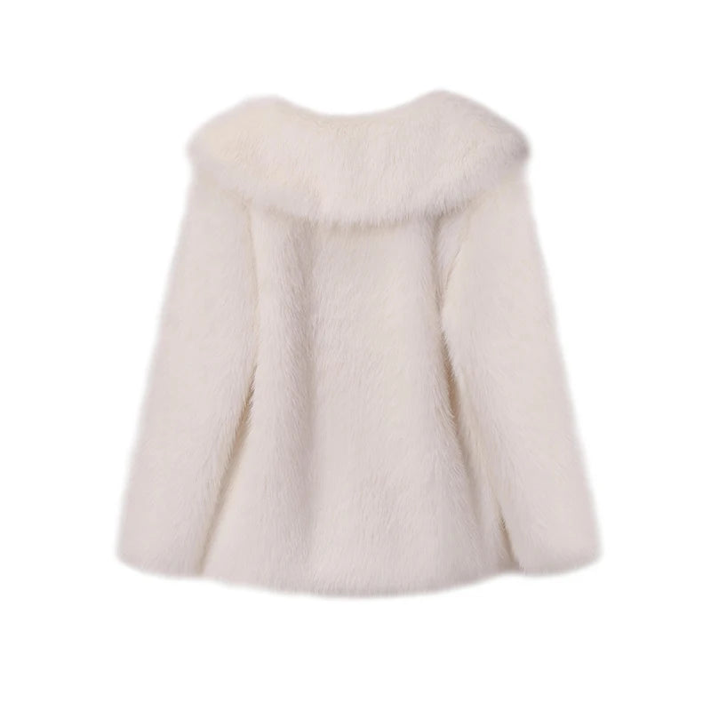 Faux Fur Long Fluffy Overcoat Outerwear