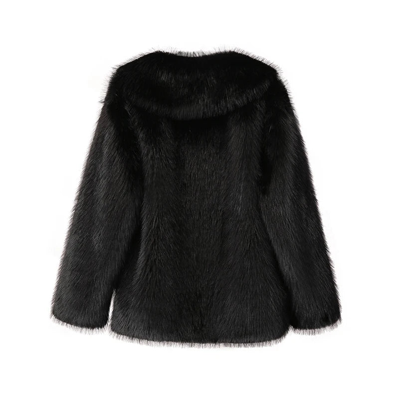 Faux Fur Long Fluffy Overcoat Outerwear