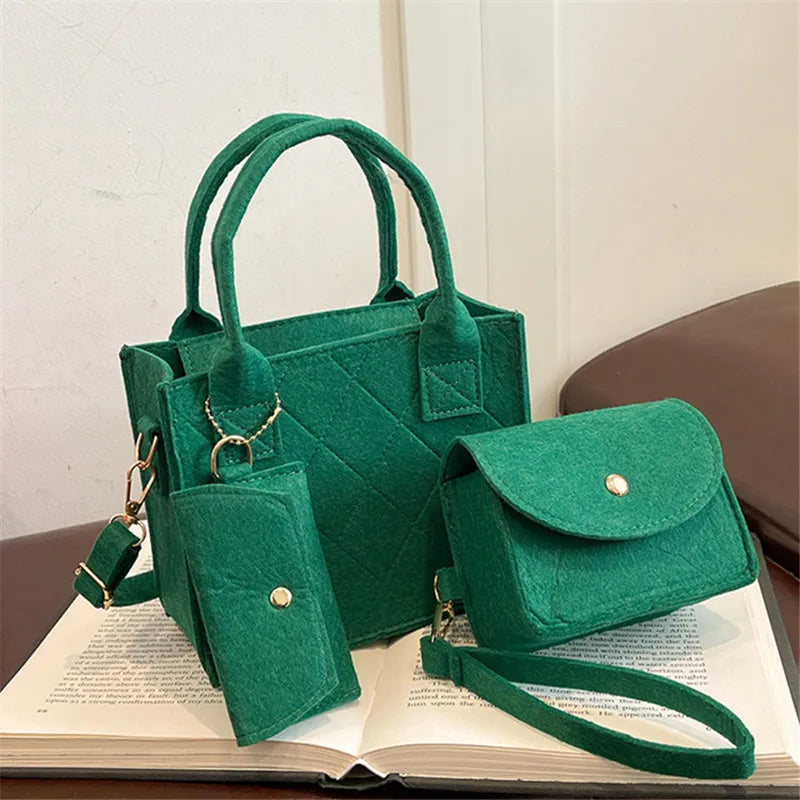3pcs/set Embossed Stylish Crossbody Clutch and Wallet Shoulder Bag