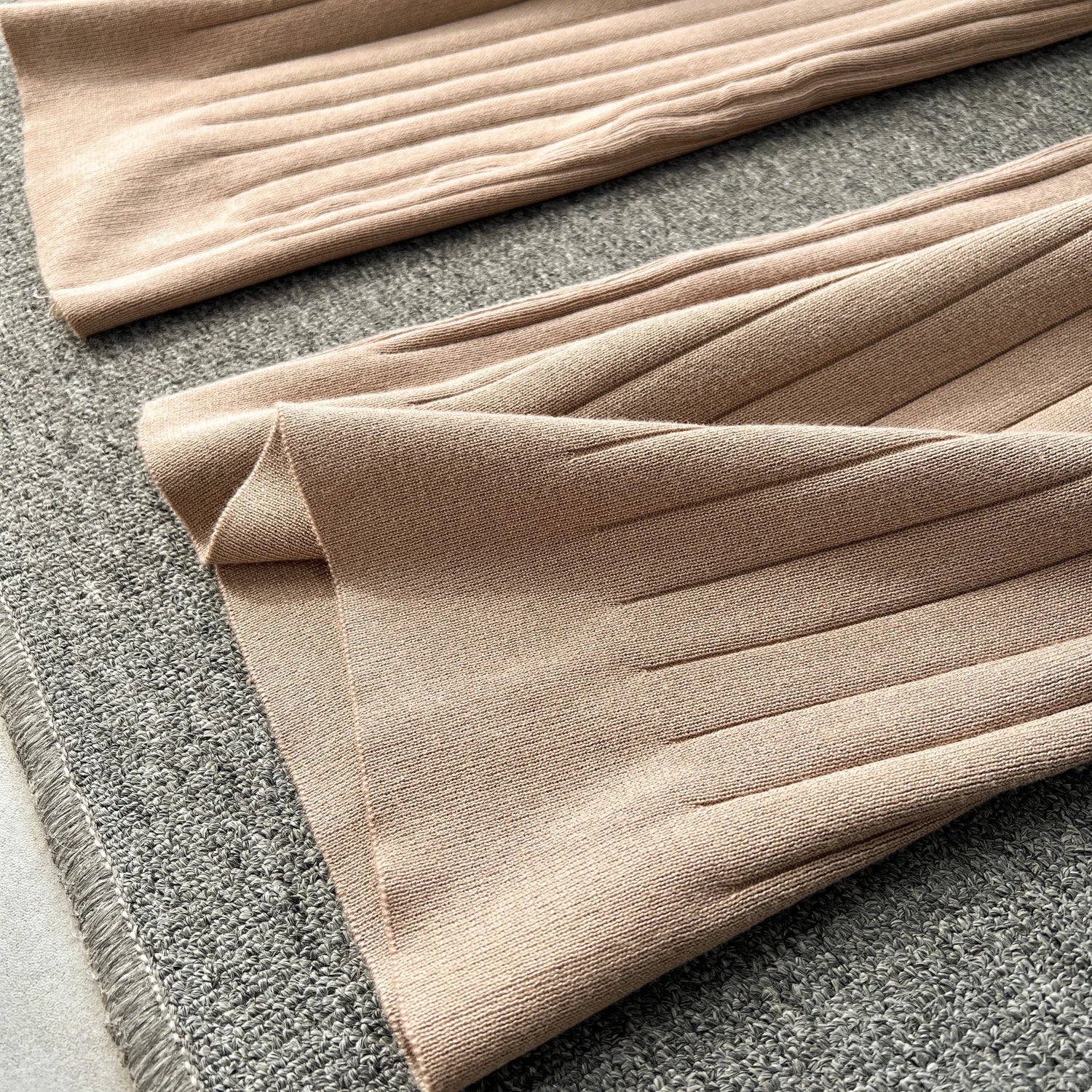 Knitted Metal Button Vest+V Neck Long Sleeves Cardigans+Wide Legs Pants Stripe Three Pieces Sets