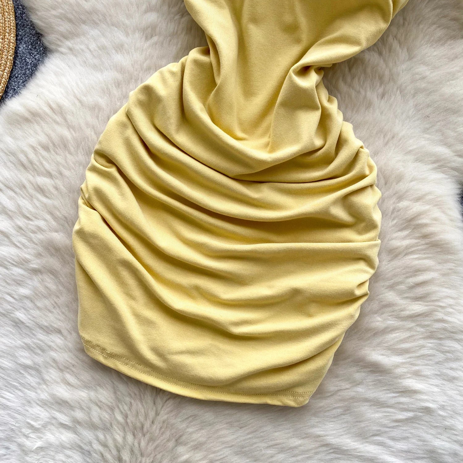 pleated sleeveless slim Vintage pencil dress