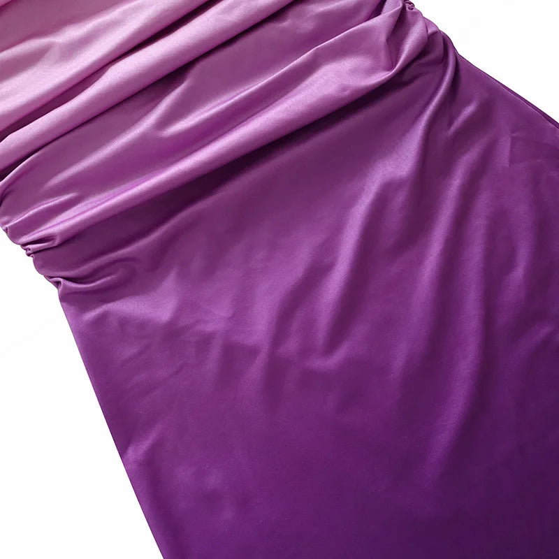 Tie Dye Gradient Sleeveless Backless Strapless Dress
