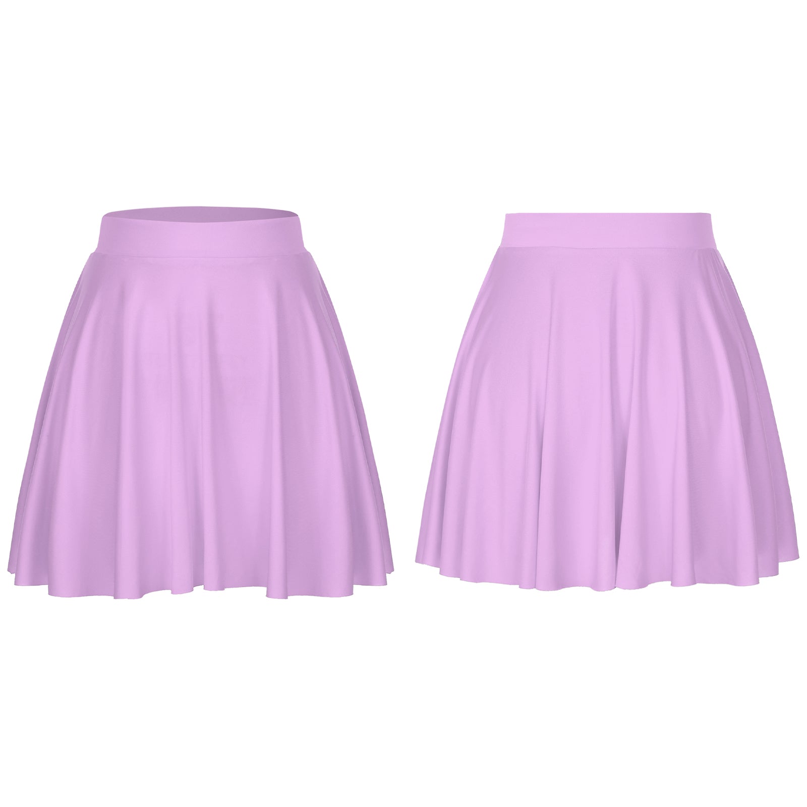 Elastic Waistband Flared Ruffles Skirts